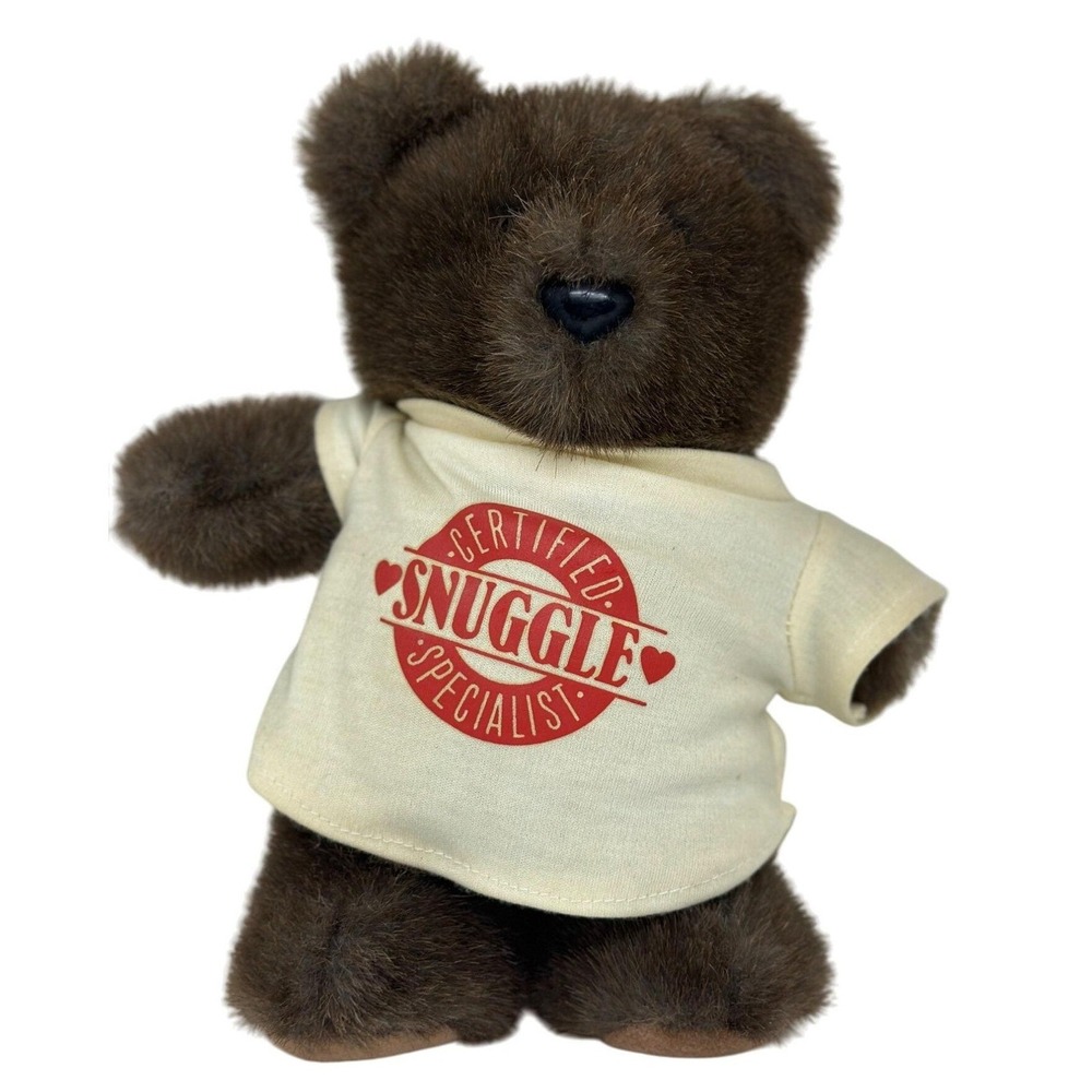 VTG Hallmark Certified Snuggle Specialist Plush Brown Teddy‎ Bear Heartline 9"